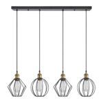 SE21-BR-10-4BL-GR12 MAGNUM FLEX Bronze Metal Pendant Black Metal Grid+