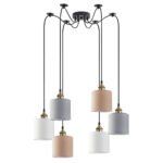 SE21-BR-10-6BL-SH123 MAGNUM FLEX White, Grey, Brown Shade Pendant+