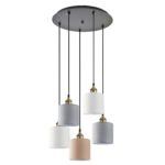SE21-BR-10-5BL-SH123 MAGNUM FLEX White, Grey, Brown Shade Pendant +