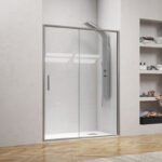 Καμπίνα από τοίχο σε τοίχο με διάφανο κρύσταλλο EFE 400 Silver KARAG 100x190cm