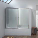 Καμπίνα μπανιέρας από τοίχο σε τοίχο με διάφανο κρύσταλλο FLORA 300 KARAG 170x148cm