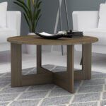 Τραπεζάκι σαλονιού Kati Megapap χρώμα καρυδί Ø80x42εκ. - Image 2