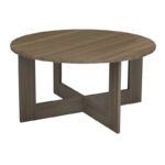 Τραπεζάκι σαλονιού Kati Megapap χρώμα καρυδί Ø80x42εκ. - Image 3