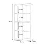 Βιβλιοθήκη Anser Megapap χρώμα λευκό 69,8x29x142εκ. - Image 4