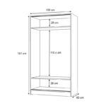 Ντουλάπα ρούχων Regio Megapap δίφυλλη συρόμενη χρώμα γκρι σκυροδέματος 100x60x181εκ. - Image 5