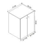 Έπιπλο πλυντηρίου Gray Megapap χρώμα ανθρακί 70x66x90εκ. - Image 5