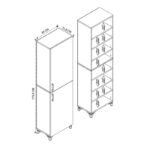 Ντουλάπι κουζίνας/μπάνιου Charlie Megapap χρώμα λευκό 49x31,8x173,9εκ. - Image 7