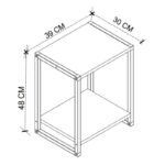 Κομοδίνο Gina Megapap χρώμα sapphire oak - μαύρο 39x30x48εκ. - Image 4