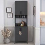 Έπιπλο κουζίνας Sedef Megapap χρώμα ανθρακί 61x40x202,1εκ. - Image 3