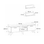 Έπιπλο τηλεόρασης Colin Megapap χρώμα καρυδί 150x29,5x40,6εκ. - Image 6