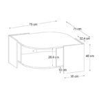 Τραπεζάκι σαλονιού Marbel Megapap χρώμα sapphire oak - λευκό εφέ μαρμάρου 75x75x40εκ. - Image 11