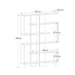 Βιβλιοθήκη Rain Megapap χρώμα λευκό - καρυδί 120x19,5x162εκ. - Image 5