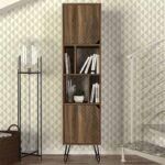 Βιβλιοθήκη Norma Megapap χρώμα καρυδί 45x35x184εκ. - Image 3