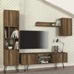 Βιβλιοθήκη Norma Megapap χρώμα καρυδί 45x35x184εκ. - Image 5