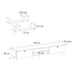 Έπιπλο τηλεόρασης Seddra Megapap χρώμα καρυδί 180x31,5x45εκ. - Image 5