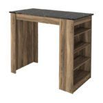 Τραπέζι μπαρ Monaco Megapap χρώμα καρυδί - μαύρο εφέ μαρμάρου 120x51,6x101,8εκ. - Image 5