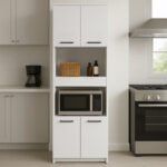 Ντουλάπι κουζίνας - μπάνιου Alvento Megapap χρώμα λευκό 60x42x180εκ. - Image 3