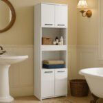 Ντουλάπι κουζίνας - μπάνιου Alvento Megapap χρώμα λευκό 60x42x180εκ. - Image 4