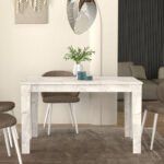 Τραπέζι Darlen Megapap χρώμα λευκό εφέ μαρμάρου 125x72x74εκ. - Image 5