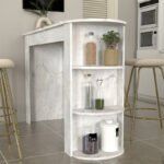 Τραπέζι μπαρ Vigne Megapap χρώμα λευκό εφέ μαρμάρου 150x51,6x101,8εκ. - Image 4