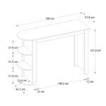 Τραπέζι μπαρ Vigne Megapap χρώμα λευκό εφέ μαρμάρου 150x51,6x101,8εκ. - Image 9