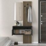 Έπιπλο εισόδου Naro Megapap χρώμα ανθρακί - sepet oak 90x35x204,2εκ. - Image 2