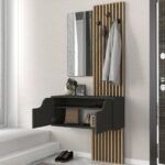 Έπιπλο εισόδου Naro Megapap χρώμα ανθρακί - sepet oak 90x35x204,2εκ. - Image 4