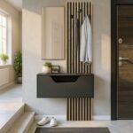 Έπιπλο εισόδου Naro Megapap χρώμα ανθρακί - sepet oak 90x35x204,2εκ. - Image 5