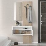 Έπιπλο εισόδου Naro Megapap χρώμα λευκό - sepet oak 90x35x204,2εκ. - Image 2