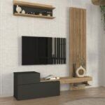 Σύνθεση τηλεόρασης Dumont Megapap χρώμα ανθρακί - sepet oak 180x36,8x200εκ. - Image 6