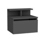 Κομοδίνο επιτοίχιο Arsen Megapap χρώμα ανθρακί 39,8x31,9x35εκ. - Image 4