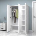 Ντουλάπα ρούχων Vivian Megapap τρίφυλλη χρώμα λευκό 120x51,8x181εκ. - Image 2