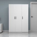 Ντουλάπα ρούχων Vivian Megapap τρίφυλλη χρώμα λευκό 120x51,8x181εκ. - Image 4