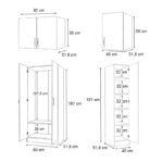 Ντουλάπα ρούχων Vivian Megapap τρίφυλλη με πατάρι χρώμα λευκό 120x51,8x240εκ. - Image 6