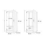 Ντουλάπα ρούχων Vivian Megapap τετράφυλλη χρώμα λευκό 160x51,8x181εκ. - Image 6