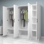 Ντουλάπα ρούχων Vivian Megapap πεντάφυλλη χρώμα λευκό 200x51,8x181εκ. - Image 2