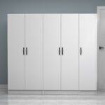 Ντουλάπα ρούχων Vivian Megapap πεντάφυλλη χρώμα λευκό 200x51,8x181εκ. - Image 4