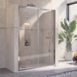 Καμπίνα από τοίχο σε τοίχο με διάφανο κρύσταλλο INOX 400 Cromo KARAG 110x190cm