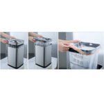 Κάδος INOX SLIM LINE Τετράγωνοι 8 Lt με Ανοιχτή Οροφή - Image 2