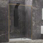 Καμπίνα από τοίχο σε τοίχο με διάφανο κρύσταλλο LEA 400 Gold KARAG 120x200cm