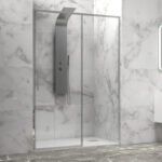 Καμπίνα από τοίχο σε τοίχο με διάφανο κρύσταλλο LEA 400 Cromo KARAG 140x200cm