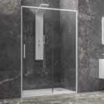 Καμπίνα από τοίχο σε τοίχο με διάφανο κρύσταλλο LEA 400 White KARAG 150x200cm