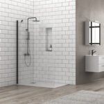 Σταθερό διαχωριστικό ντουζιέρας με διάφανο κρύσταλλο S 28F ALTO Black KARAG 95x200cm