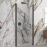 Καμπίνα από τοίχο σε τοίχο με διάφανο κρύσταλλο S 28 ALTO PORTA Black KARAG 80x200cm