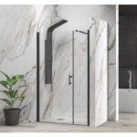 Καμπίνα από τοίχο σε τοίχο με διάφανο κρύσταλλο S 5 ALTO Black KARAG 155x200cm (σταθερό 90cm)