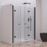 Καμπίνα από τοίχο σε τοίχο με διάφανο κρύσταλλο S 7 DP Black KARAG 130x200cm