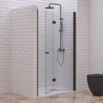 Καμπίνα από τοίχο σε τοίχο με διάφανο κρύσταλλο S 7 PORTA Black KARAG 80x200cm