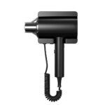 Επιτοίχιο Πιστολάκι Μαλλιών Μαύρο 1875W με Βάση & Προστασία Υπερθέρμανσης για Ξενοδοχεία & Airbnb