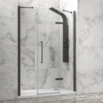 Καμπίνα από τοίχο σε τοίχο με διάφανο κρύσταλλο TINOS 600 Gun Metal KARAG 145x200cm