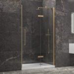 Καμπίνα από τοίχο σε τοίχο με διάφανο κρύσταλλο TINOS 400 Gold KARAG 120x200cm